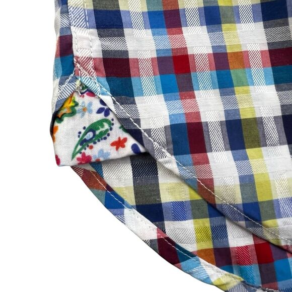 Lansky Bros Shirt Men's Small Colorful Plaid Flip Cuff Elvis The King Memphis - Picture 5 of 13